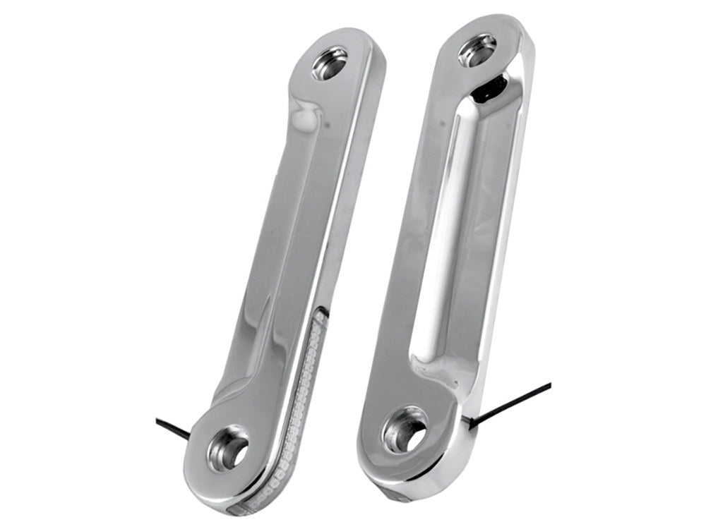 Front Indicator Turn Signal Strips with Clear Lens & Amber LED's - Chrome. Fits Street Glide 2006-2023 - Alloy Art