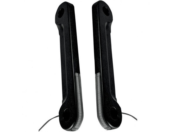 Front Turn Signal Indicator Strips with Smoked Lens & Amber LED's - Black. Fits Street Glide 2006-2023 - Alloy Art