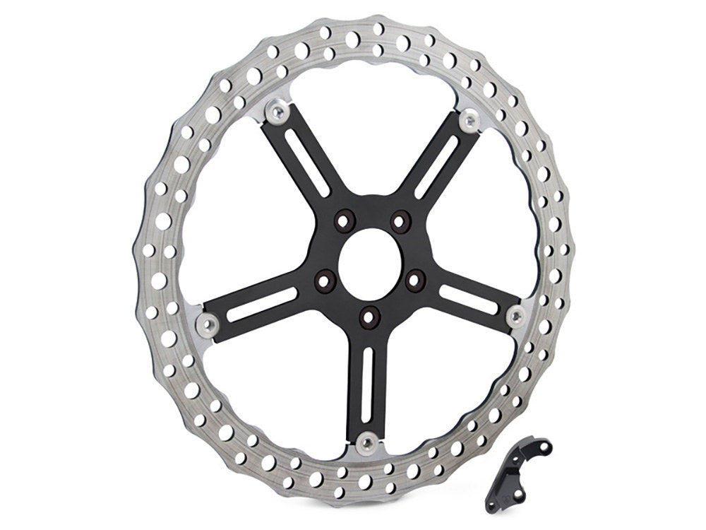 15in. Left Hand Front Jagged Big Brake Disc Rotor. Fits Softail 2015-2017 & Dyna 2006-2017. - Arlen Ness