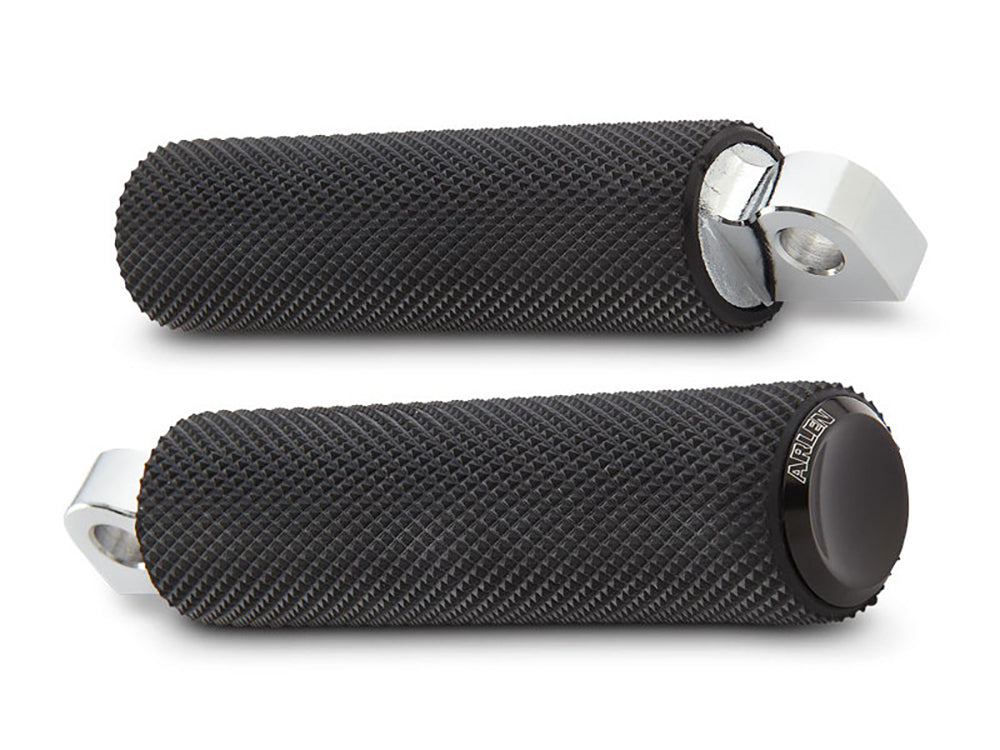 Knurled Fusion Footpegs - Black. - Arlen Ness