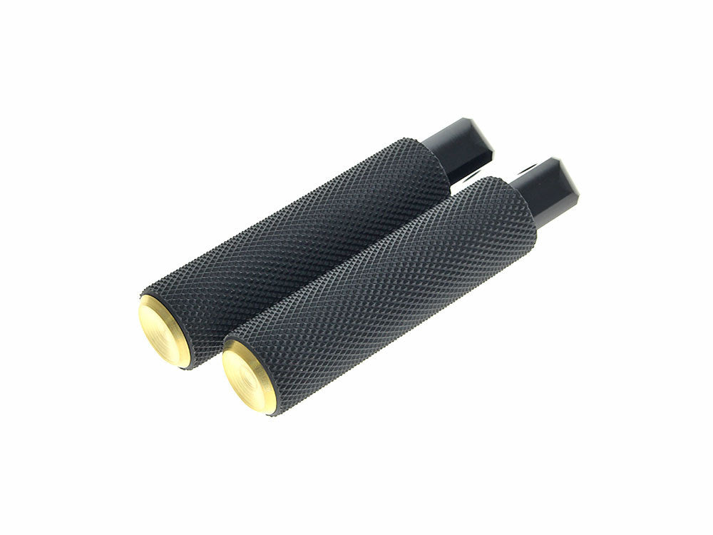 Knurled Fusion Footpegs - Brass. Fits Softail 2018up Rear Passenger. - Arlen Ness