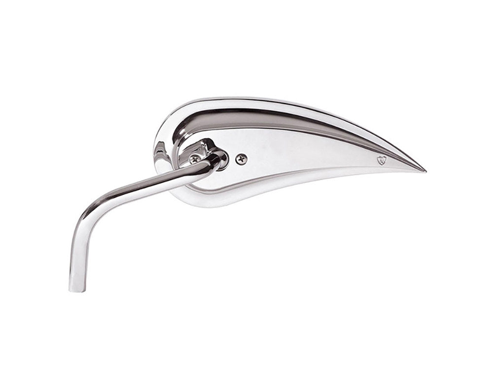 Rad III Teardrop Mirror with Steel Stem - Chrome. Fits Left. - Arlen Ness