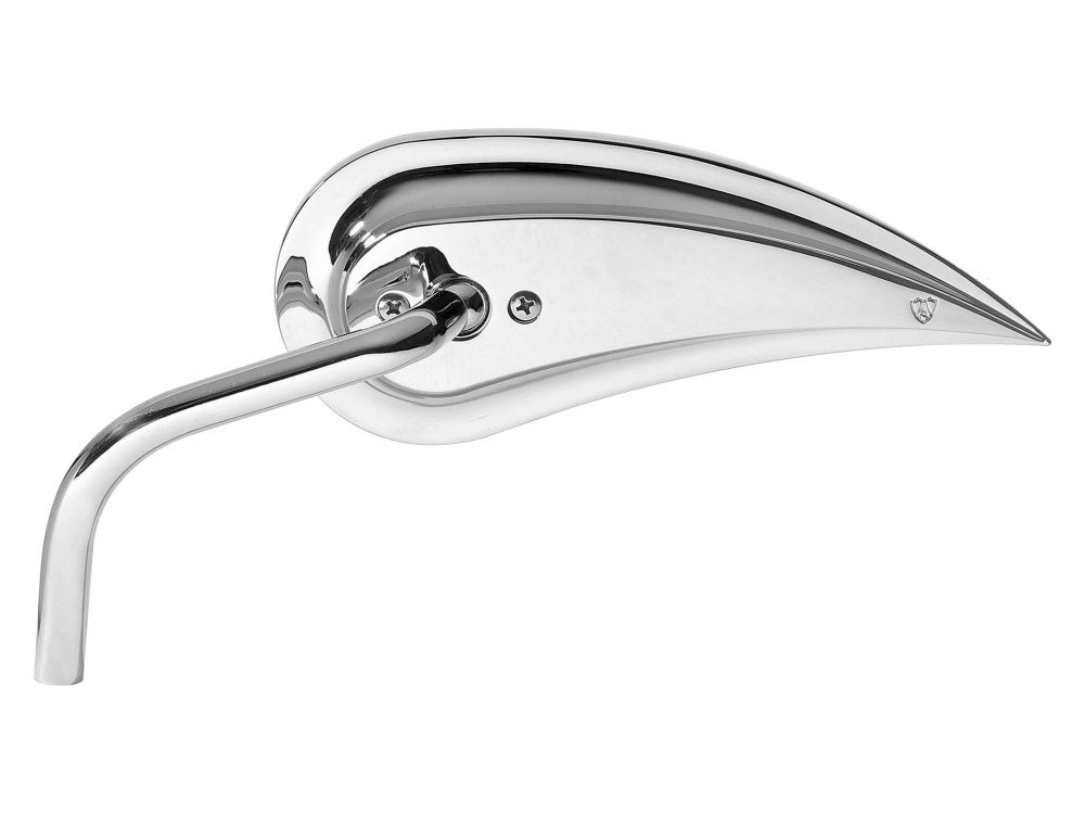 Rad III Teardrop Mirror with Steel Stem - Chrome. Fits Right. - Arlen Ness