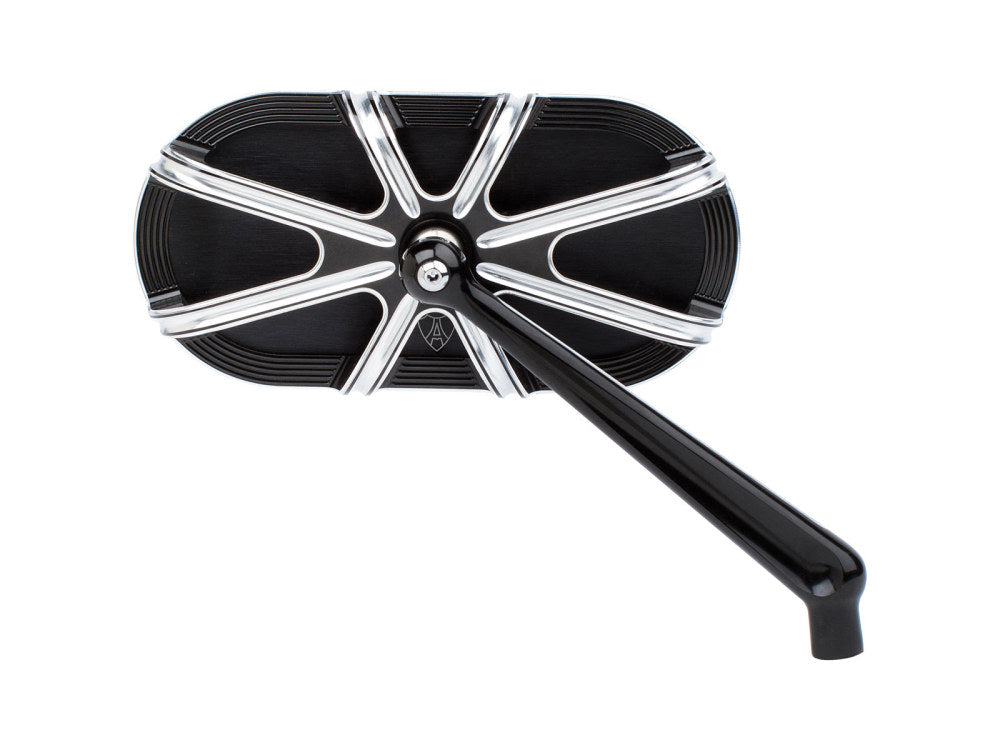 10-Gauge Caged Series Mirror - Black. Fits Right. - Arlen Ness