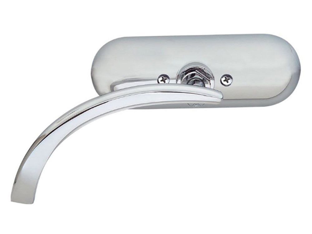 Mini Oval Mirror - Chrome. Fits Left. - Arlen Ness