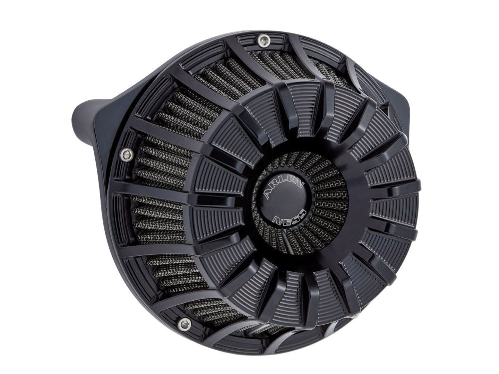 15-Spoke Air Cleaner Kit - Black. Fits Softail 2000-2015, Dyna 1999-2017, Touring 1999-2007 with CV Carb or Cable Operated Delphi EFI - Arlen Ness