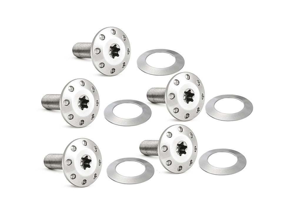 Titanium Holeshot Front Brake Rotor Bolts - Polished. Fits Most Touring 2014-2024 with Spoke Mounted Disc - Arlen Ness