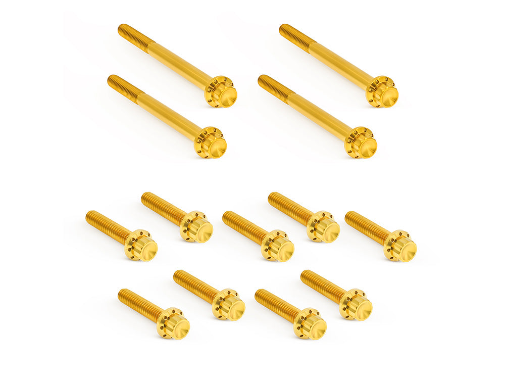 Titanium 12-Point Primary Cover Bolt Kit - Gold. Fits Softail 2018up Non-240 Tyre Models - Arlen Ness
