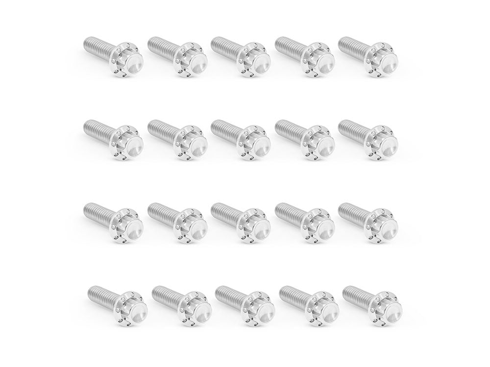Titanium 12-Point Rocker Cover Bolt Kit - Polished. Fits Milwaukee-Eight 2017up - Arlen Ness
