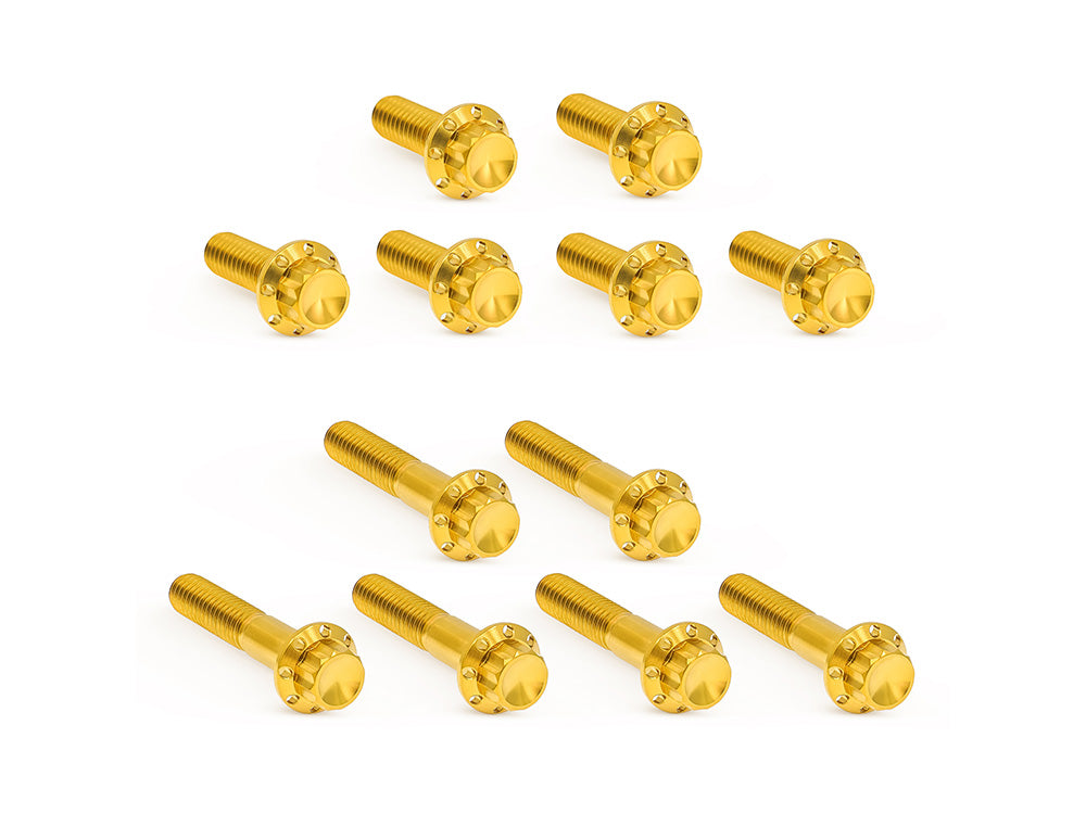 Titanium 12-Point Rocker Cover Bolt Kit - Gold. Fits Twin Cam 1999-2017 - Arlen Ness