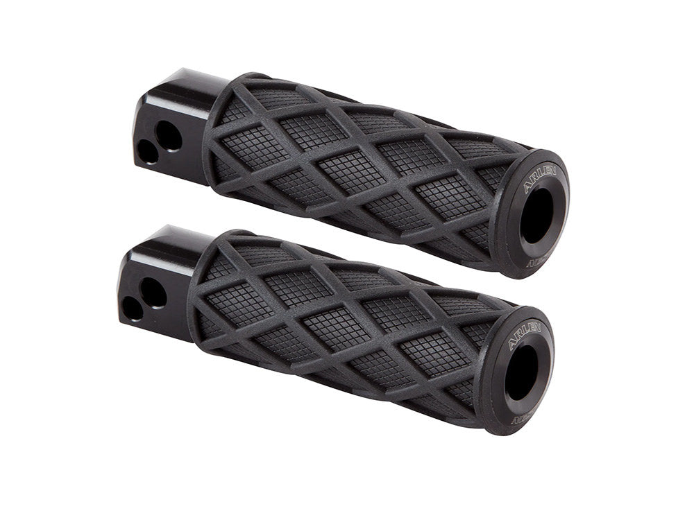 Diamond Footpegs - Black. Fits Softail 2018up Rear Passenger - Arlen Ness