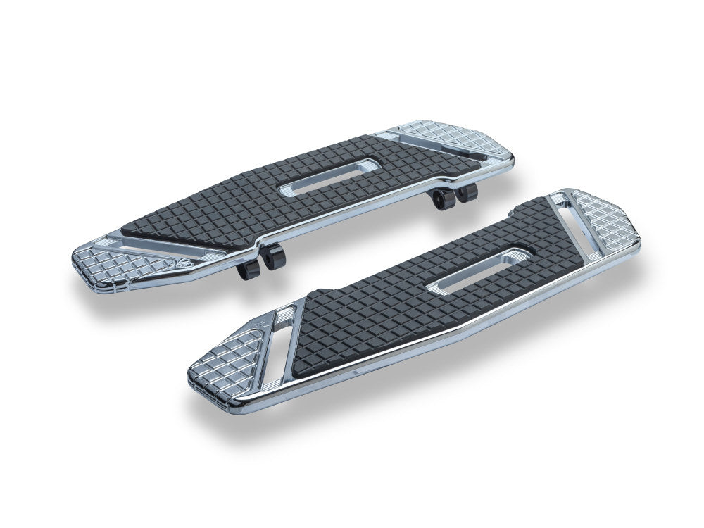 SpeedLiner Front Floorboards - Chrome. Fits Touring 1980up, FL Softail 1986-2017 & Dyna Switchback 2012-2016 - Arlen Ness