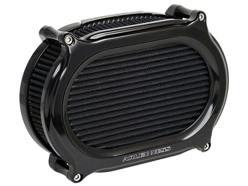 Stage 2 Oval Performance Air Cleaner Upgrade Kit - Black. Fits Touring 2017-2024 & Softail 2018-2024 with Ventilator/Oval Air Cleaner - Arlen Ness