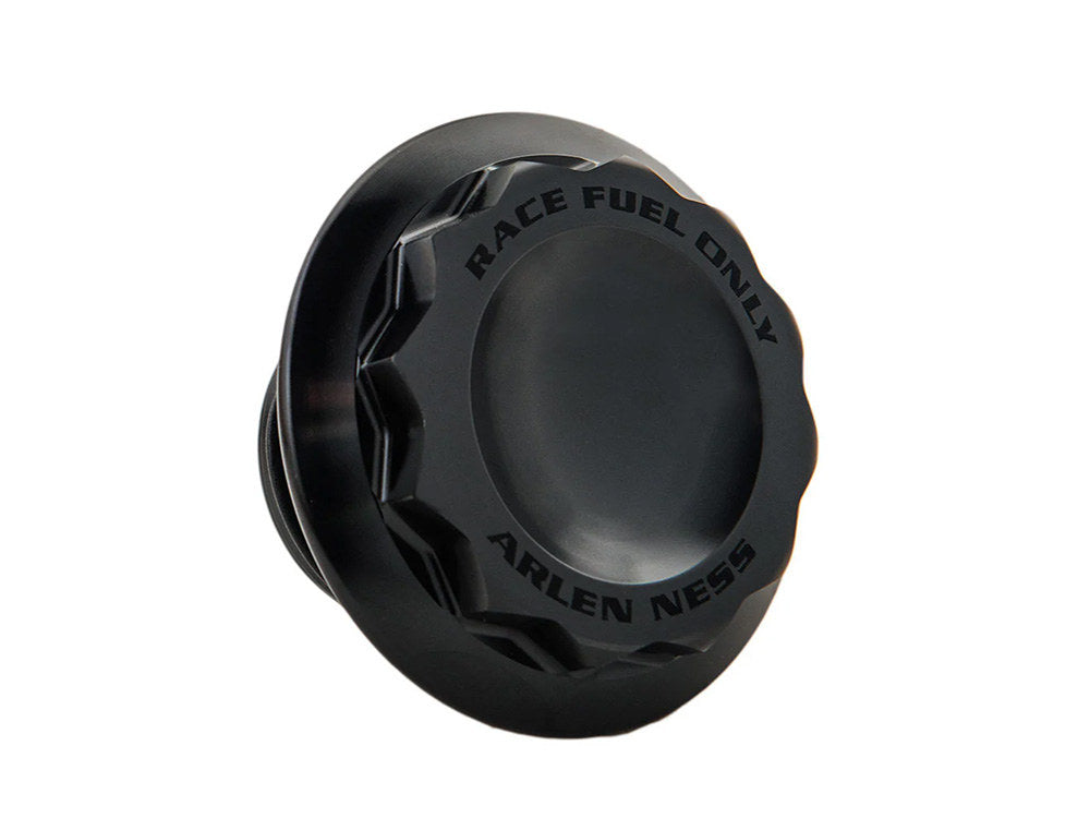 12 Point, Right Hand Vented Screw-In Fuel Cap - Black. Fits H-D Big Twin 1996up & Sportster 1996-2021 - Arlen Ness