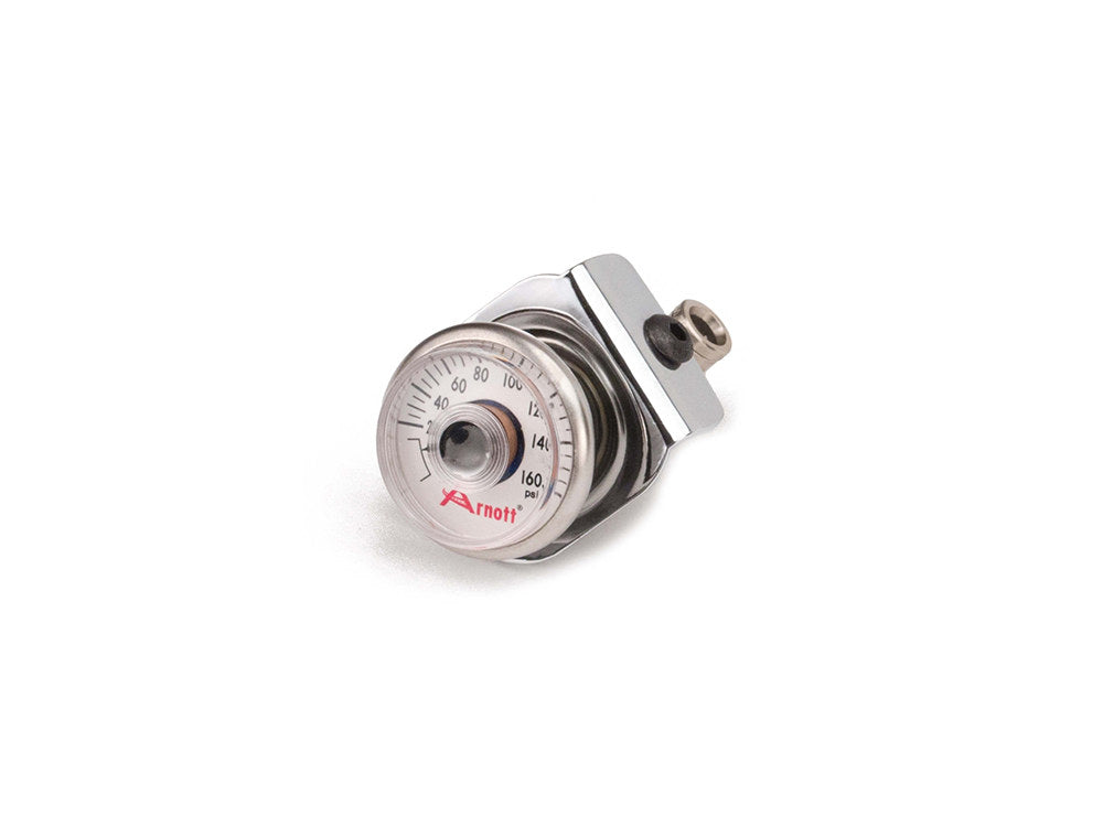 Analogue Air Pressure Gauge - Chrome. Fits Touring Models. - Arnott Motorcycle Air Suspension