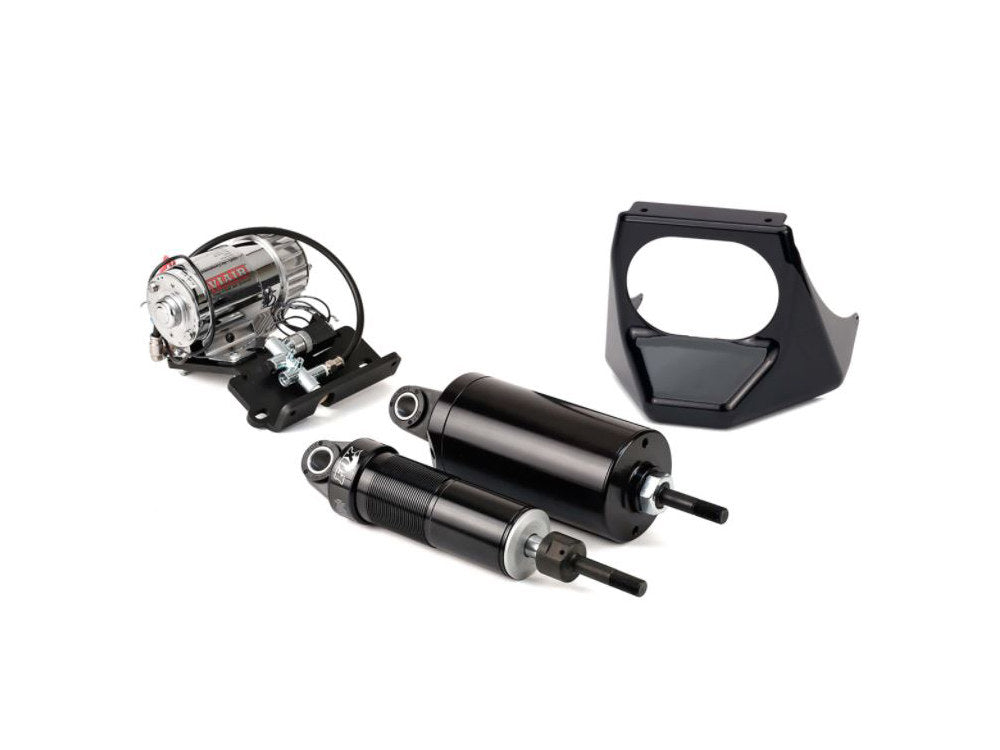 Rear Air Shock Absorbers - Black. Fits Softail 2001-2017. - Arnott Motorcycle Air Suspension