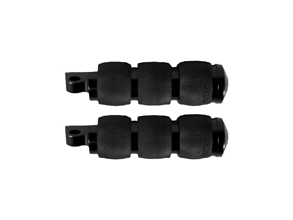 Air Cushion Footpegs - Black. Fits H-D. - Avon Grips