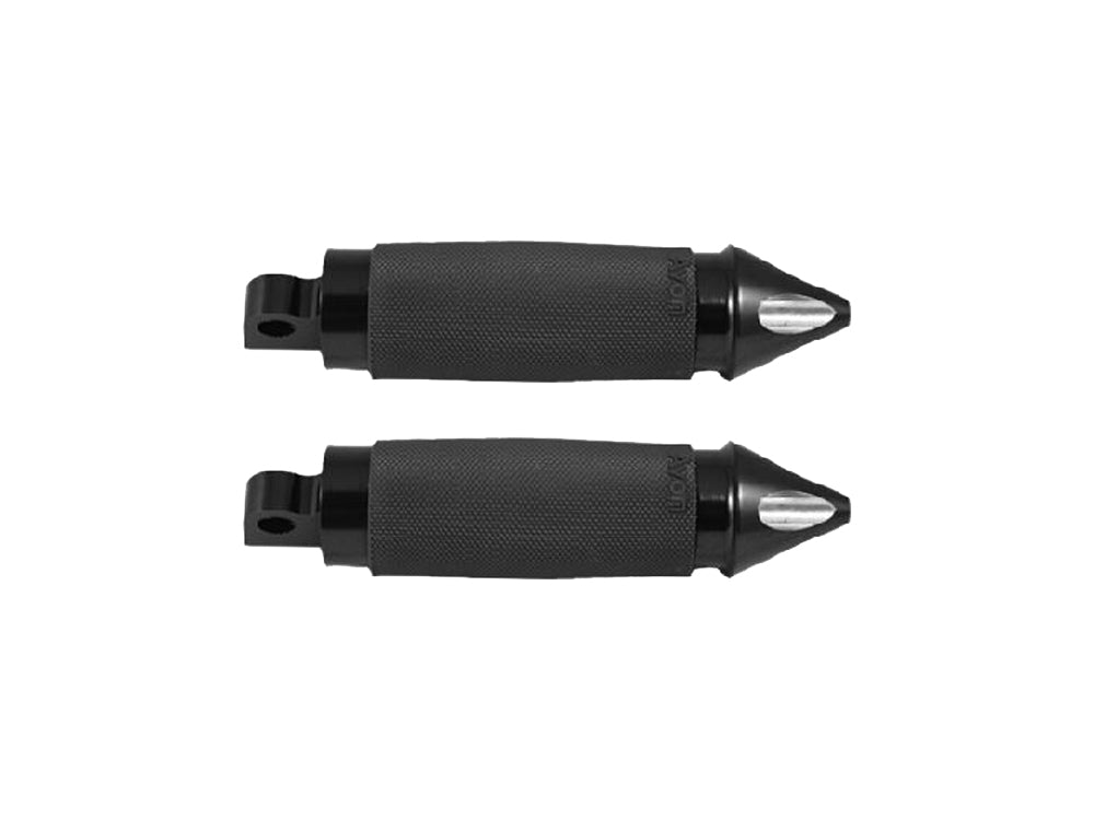 Spike Custom Contour Footpegs - Black. Fits H-D. - Avon Grips