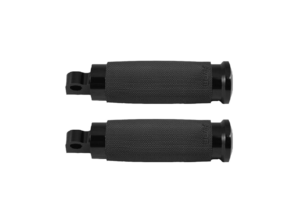 Custom Contour Footpegs - Black. Fits H-D. - Avon Grips