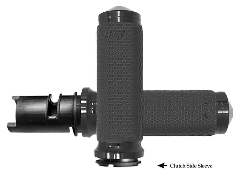 Medium Memory Foam Handgrips - Black. Fits CVO Touring 2023up, Street Glide & Road Glide 2024up, Touring 2025up & Softail 2025up - Avon Grips