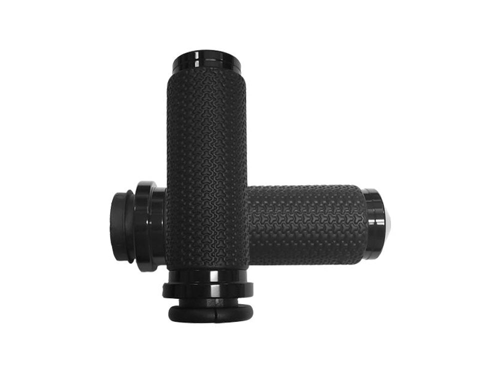 Large Memory Foam Handgrips - Black. Fits Big Twin 2008-2024 with Throttle-by-Wire - Avon Grips