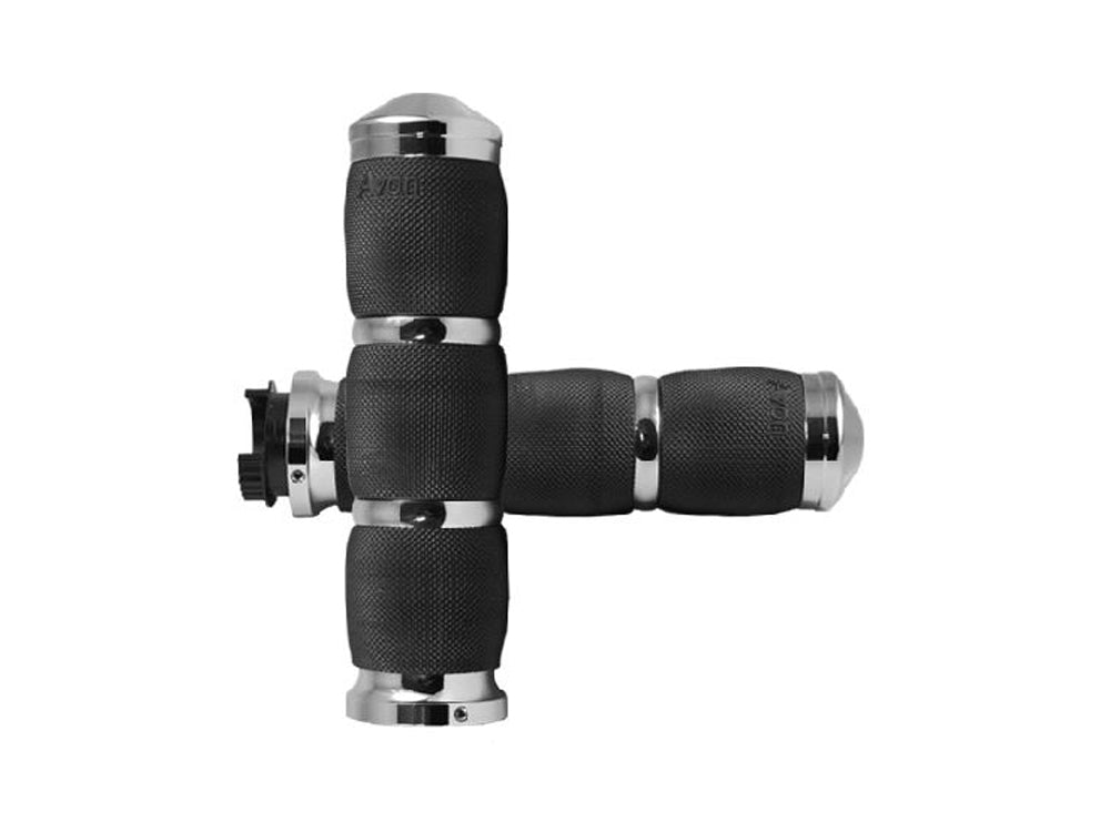 Air Cushion Handgrips - Chrome. Fits Various Metric Models. - Avon Grips