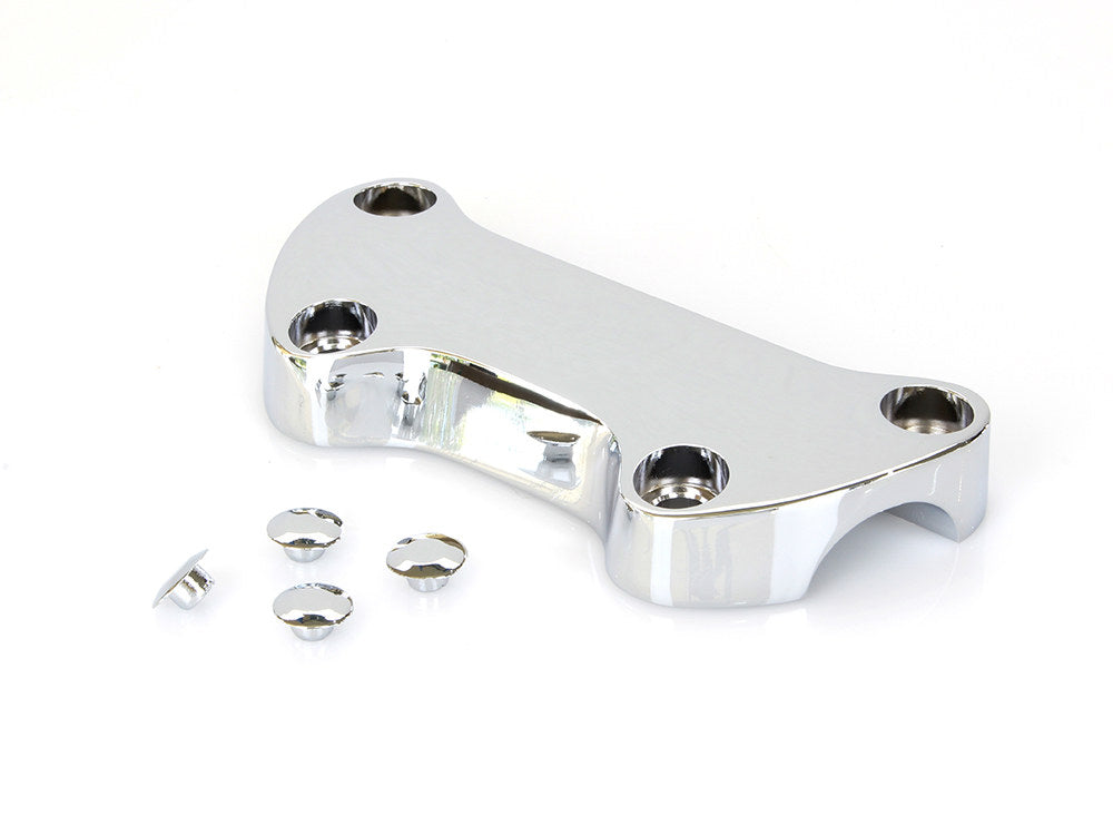 Plain Handlebar Top Clamp - Chrome. Fits HD Big Twin 1974up and Sportster 1974-2021. - Rollies Speed Shop