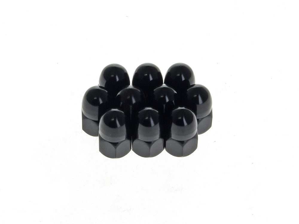 5/16-18 UNC Acorn OEM Style Nuts - Black. Pack of 10 - Rollies Speed Shop
