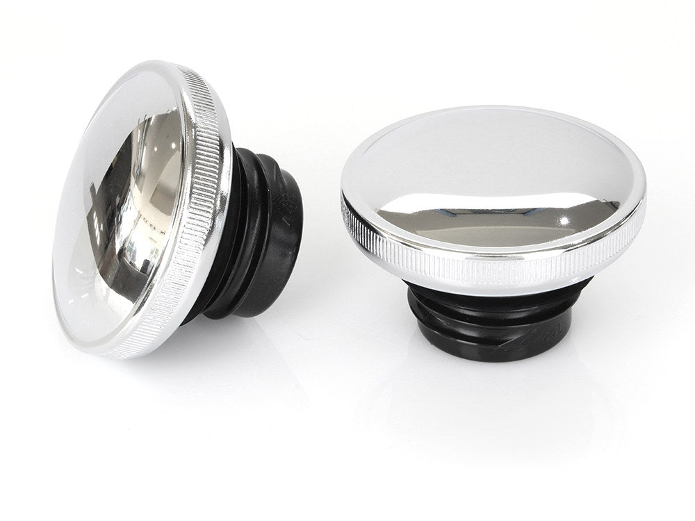 Screw-In Fuel Caps - Chrome. Fits H-D 1982-1995. - Rollies Speed Shop