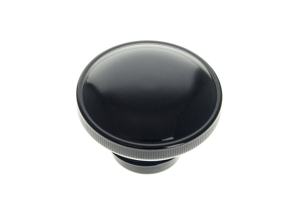 Right Hand Vented Screw-In Fuel Cap - Gloss Black. Fits H-D 1982-1995 - Rollies Speed Shop