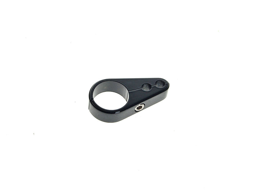 1in. Cable Clamp with 1 x 10mm Clutch Cable or Brake Line Hole - Gloss Black - Rollies Speed Shop