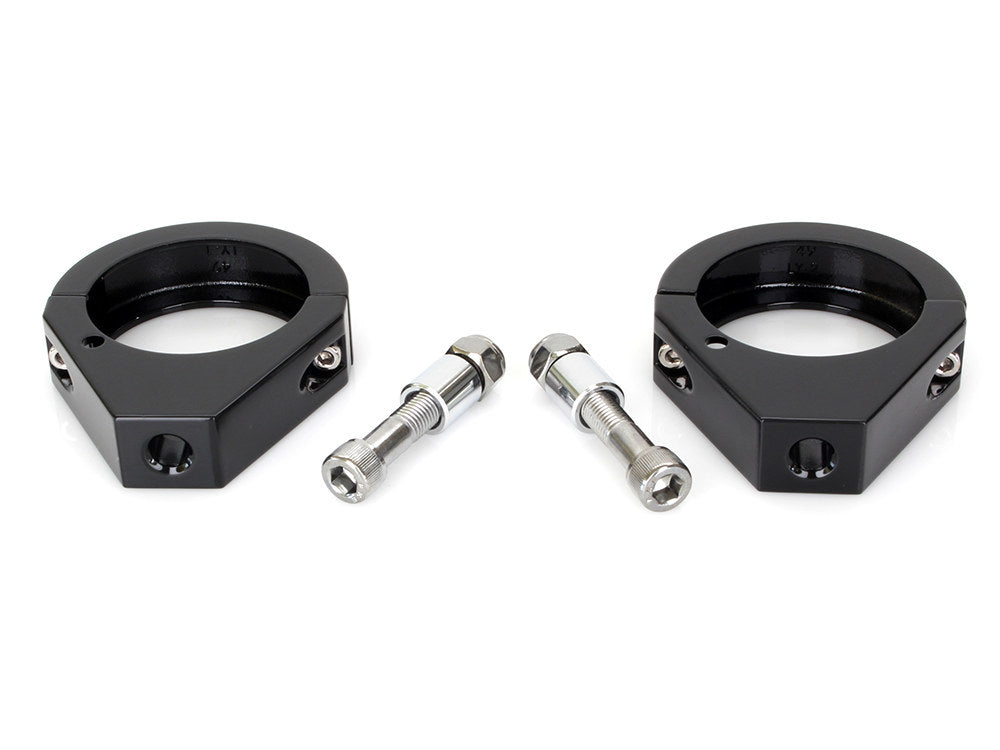 49mm Forks Turn Signal Clamps - Black. - Rollies Speed Shop