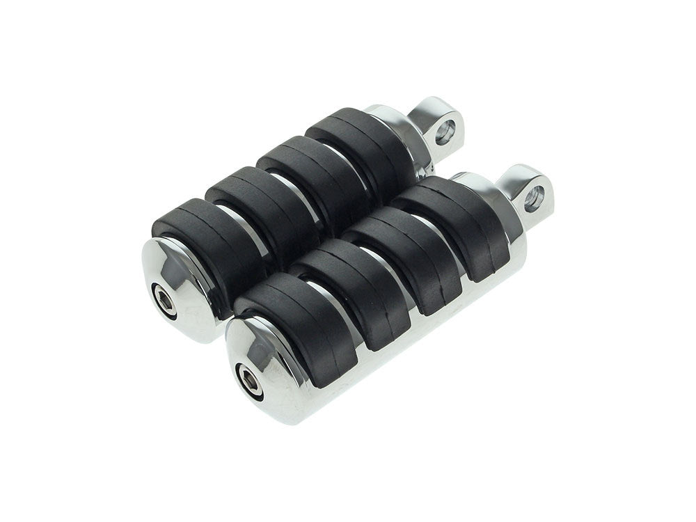 Comfort Iso Style Large Footpegs with Male Mounts - Chrome - Rollies Speed Shop