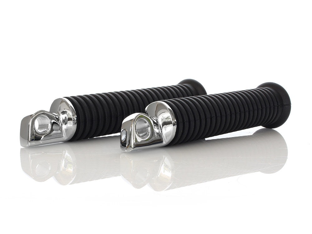 Extended Footpegs with Black Rubber & Male Mount. - Rollies Speed Shop