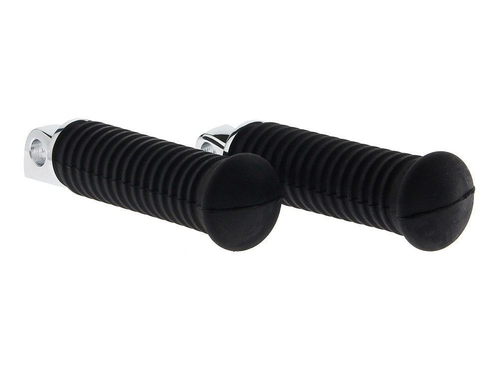 Footpegs with Black Rubber & Male Mount. - Rollies Speed Shop