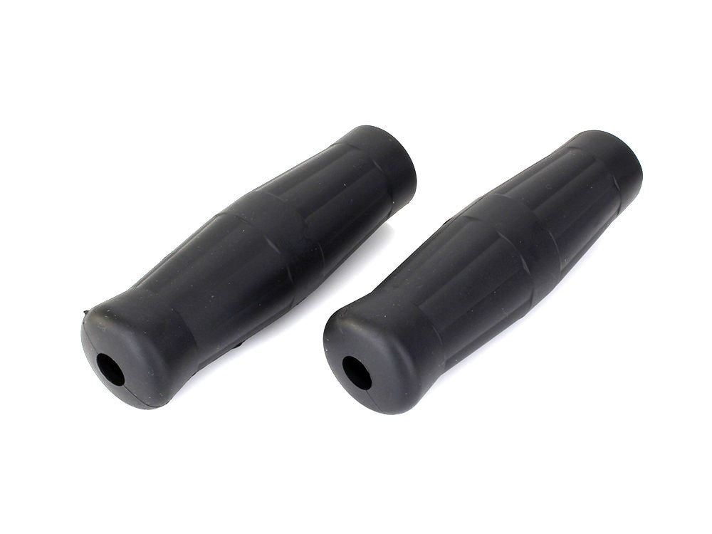 Vintage Style Handgrips - Black. - Rollies Speed Shop