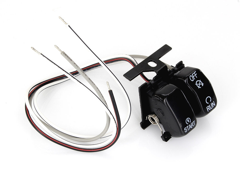 Engine Start & Stop Handlebar Switch - Black. Fits Softail 1996-2011, Dyna 1996-2012, Sportster 1996-2013 & Touring 1996-2013 - Rollies Speed Shop