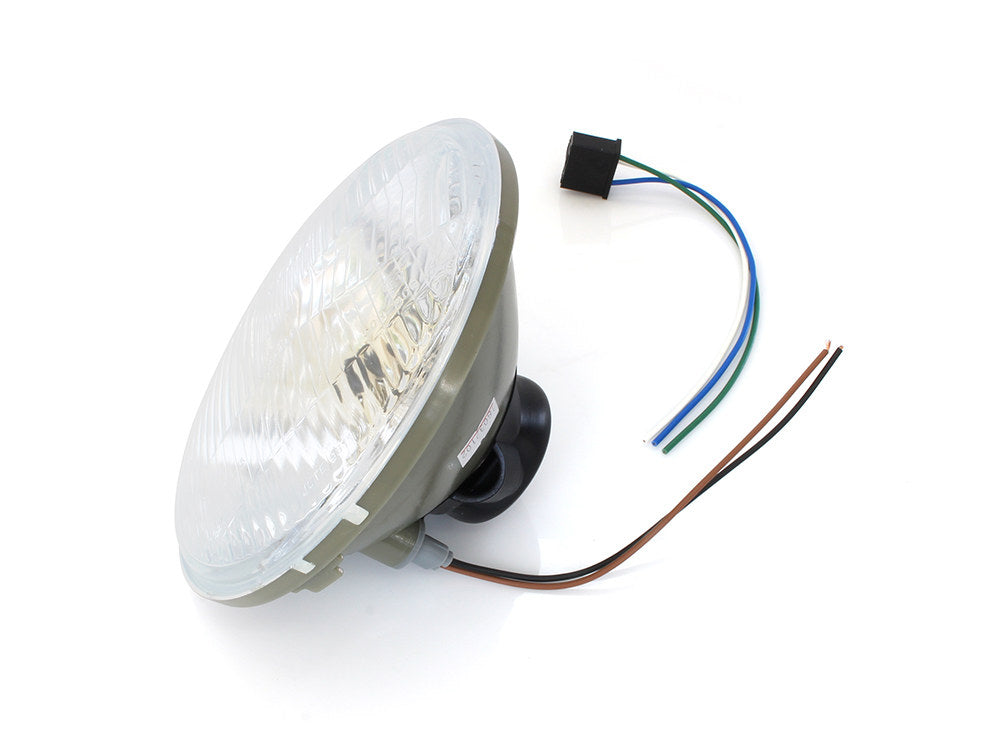 7in. Headlight Lens with H4 Bulb & 5W Park Light. - Rollies Speed Shop