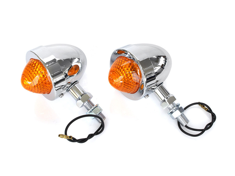 Mini Bullet Turn Signal with 2in. Mount Stud - Chrome. - Rollies Speed Shop