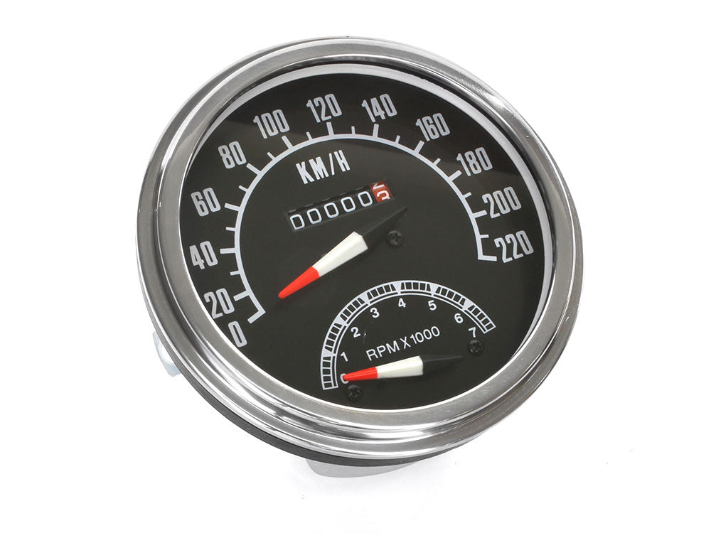 5in. KPH 1968-1984 Style Speedometer with Tachometer. Fits most Models with 5in. Fat Bob Dash. - Rollies Speed Shop