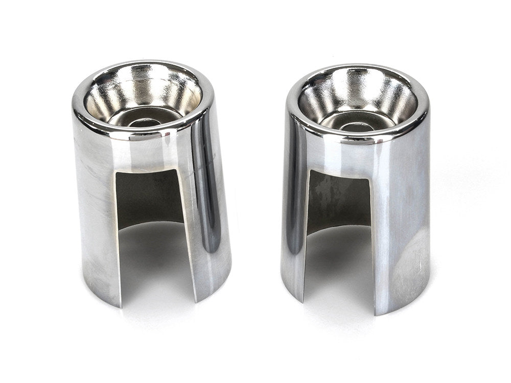 Upper Shock Covers - Chrome. Fits 4Spd Big Twin 1958-1986 & Sportster 1965-1974. - Rollies Speed Shop