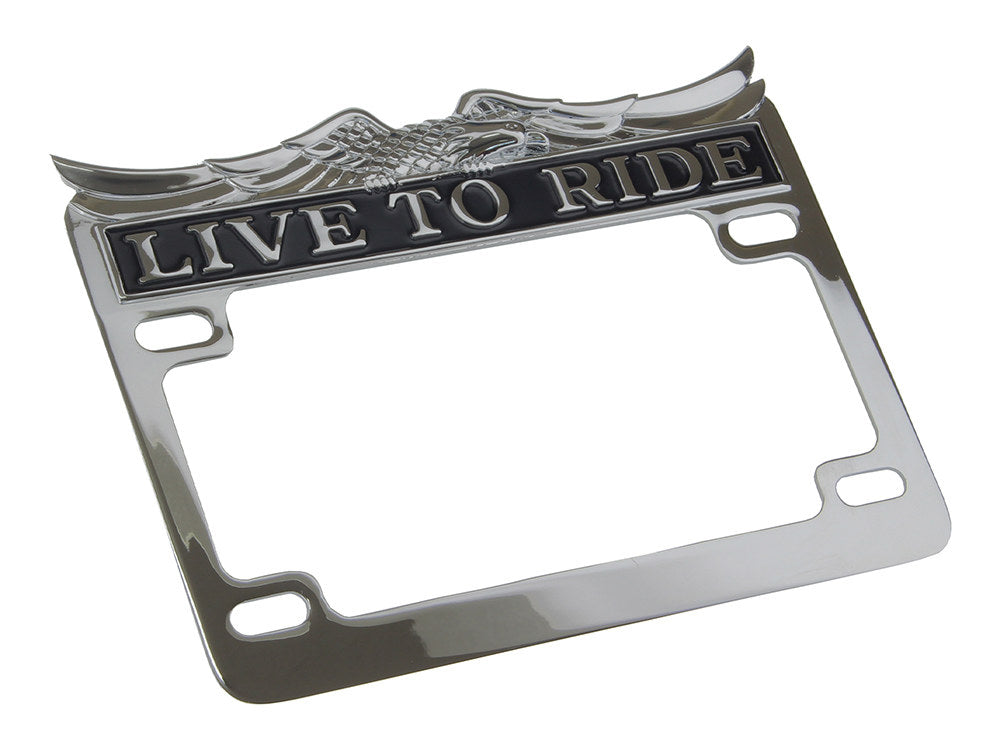 Live-to-Ride Number Plate Frame - Chrome. - Rollies Speed Shop