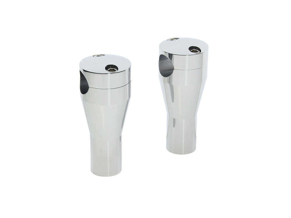 4in. Round Top Risers - Chrome. Fits 1in. Handlebar. - Rollies Speed Shop