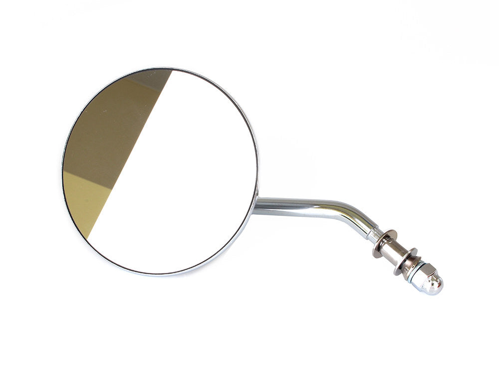 4in. Round Mirror with Short Stem - Chrome. Fits Left. - Rollies Speed Shop