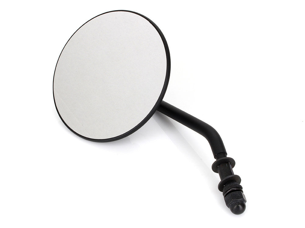4in. Round Mirror with Short Stem - Black. Fits Left. - Rollies Speed Shop