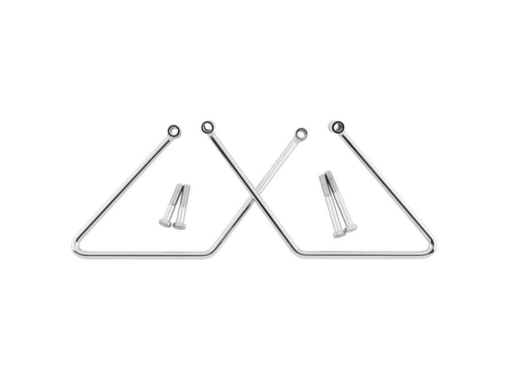 Saddlebag Supports - Chrome. Fits Softail 2000-2017 non 200 Tyre Models - Rollies Speed Shop