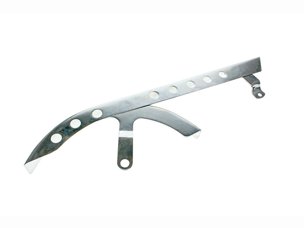Upper Belt Guard with Holes - Chrome. Fits Sportster 2004-2021. - Rollies Speed Shop