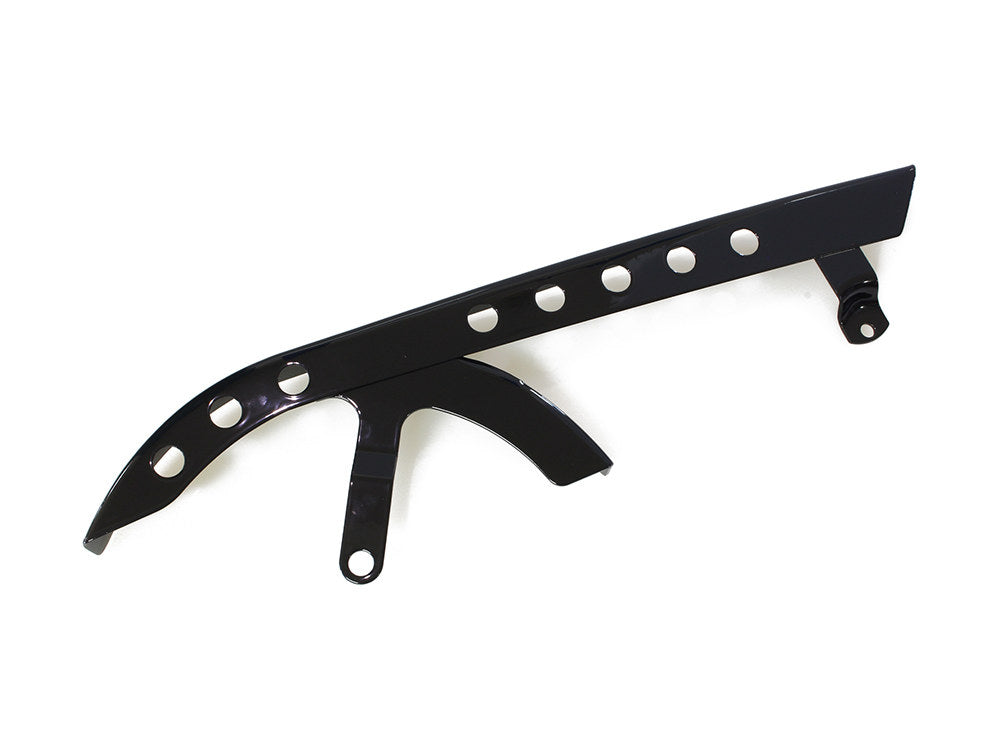 Upper Belt Guard with Holes - Gloss Black. Fits Sportster 2004-2021. - Rollies Speed Shop