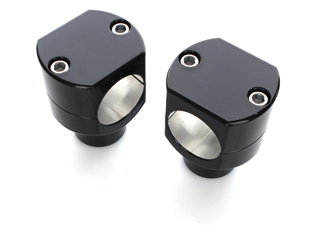 1-1/2in. Tall Billet Risers - Black. Fits 1-1/2in. Handlebars. - Rollies Speed Shop