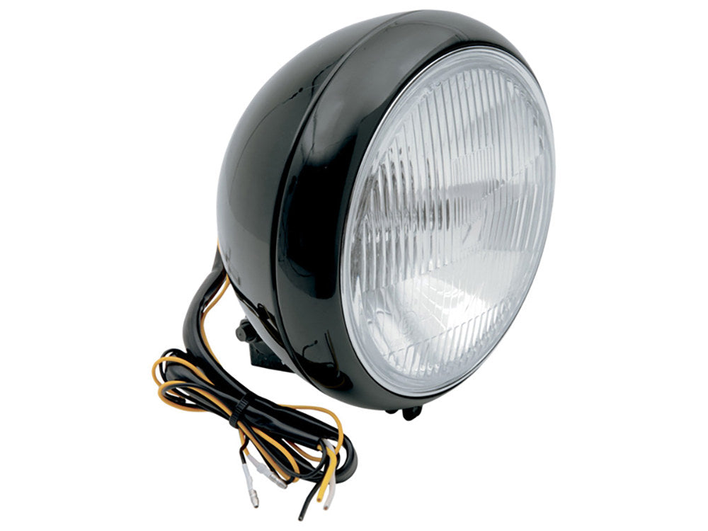 7in. Headlight - Black. Fits FL Softail 1986-2017 - Rollies Speed Shop
